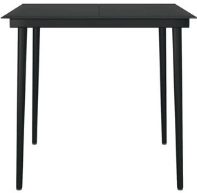 3 pcs conjunto de jantar para jardim preto