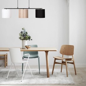 Candeeiro de Teto Valiz – Preto, Creme, Branco – 110 x 20 cm