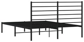 Estrutura de cama com cabeceira 140x200 cm metal preto