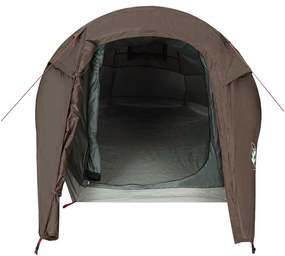 Tenda de campismo túnel para 2 pessoas impermeável castanho