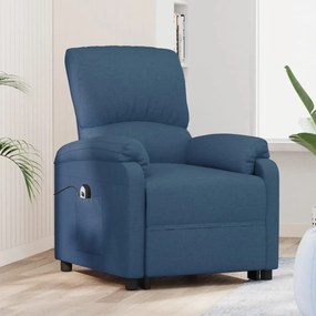 vidaXL Poltrona elevatória tecido azul