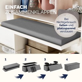Banco arrumação veludo cotelê 114x38x38cm MDF dobrável antracite