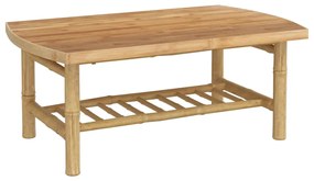 5 pcs conjunto lounge de jardim bambu c/ almofadões branco nata