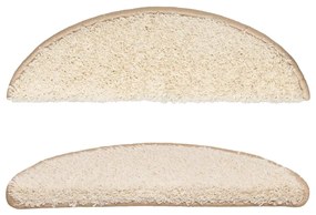 Tapetes de escada 15 pcs 56x17x3 cm creme