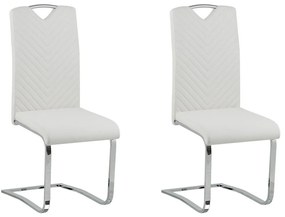 Conjunto de 2 cadeiras de jantar em pele sintética branco creme PICKNES Beliani