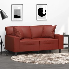 vidaXL Almofadas decoração 2 pcs 40x40 cm couro artif. vermelho tinto