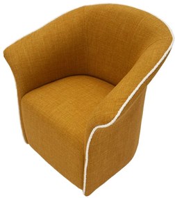 POLTRONA GIRATÓRIA 83,5x66x80 CM (ALTURA DO ASSENTO: CM 42) MOSTARDA