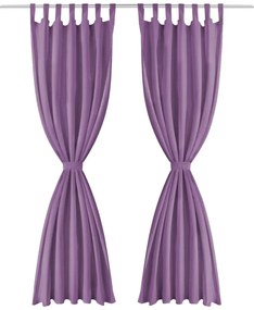 Cortinas de cetim com presilhas 2 pcs 140x175 cm lilás