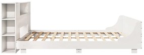 Cama sem colchão 180x200 cm madeira de pinho maciça branco