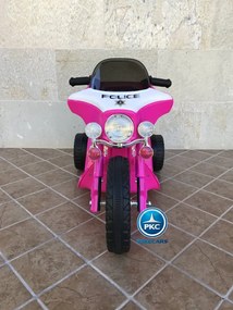 Moto criança eletrica Trimoto Policía 6V Rosa