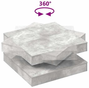 Mesa de centro rotativa a 360 graus 70x70x34,5 cm cinza cimento