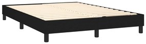 Estrutura de cama sem colchão 140x190 cm tecido preto