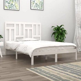 vidaXL Cama sem colchão 150x200 cm madeira de pinho maciça branco
