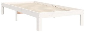 Estrutura de cama com cabeceira 100x200cm madeira maciça branco