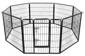 Cercado de malha metálica dobrável para animais de estimação. | FEANDREA | 240 x 80 x 80 cm | preto | PPK88H.