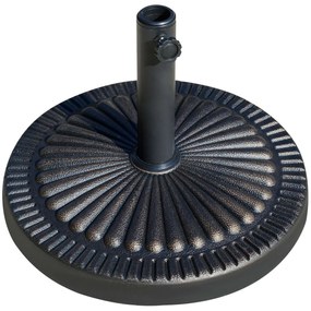 Outsunny Base Chapéu de Sol de Jardim Suporte para Chapéu de Sol Redonda para Mastros de 38m/48mm Resina e Aço Ø44x33 cm Bronze