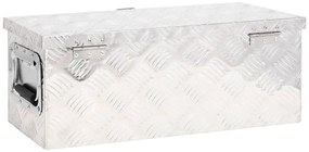 Caixa de arrumação 60x23,5x23 cm alumínio prateado