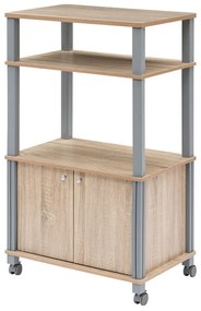Mesa de entrada moderna com gaveta de armazenamento para escritório - marrom