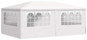 Tenda festas profissional + paredes laterais 4x6m 90g/m² branco