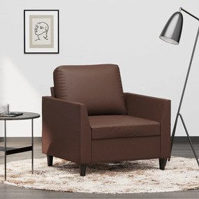 vidaXL Poltrona 60 cm couro artificial castanho
