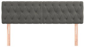 Cabeceira de Cama Paris em Veludo de 160 cm - Cinzento Escuro - Design
