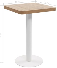 Mesa bistrô 50x50 cm MDF castanho-claro