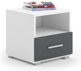 Mesa de cabeceira Emi - branca/cinzenta