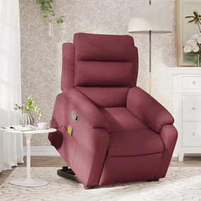 Poltrona de massagens reclin. elevatória tecido vermelho tinto