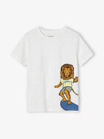 T-shirt com animal engraçado, para menino cru