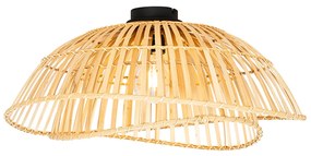 Candeeiro de teto oriental preto com bambu natural 62 cm - Pua Oriental