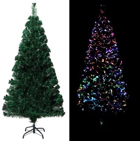 321027 vidaXL Árvore de Natal artificial com suporte 150 cm fibra ótica verde