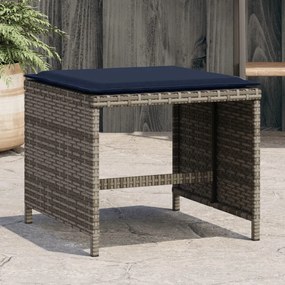 vidaXL Bancos jardim com almofadões 4 pcs 40x40x35 cm vime PE cinzento