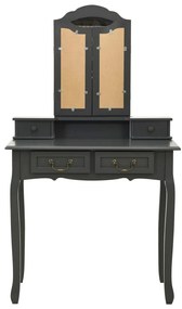 Conj. toucador com banco 80x69x141 cm madeira paulownia cinza