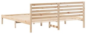 Estrutura da Cama com cabeceira Castanho 200 x 200 cm