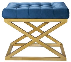 Pouffe Capraz – Gold & Blue – 50 cm x 42 cm x 40 cm