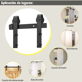 Kit de acessórios para porta deslizante Porta de montagem Conjunto de peças de metal Trilhos de rolo de aço carbono