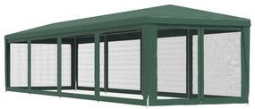 Tenda p/ festas c/10 paredes laterais em rede 3x12 m PEAD verde