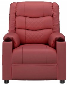 Cadeira de massagens couro artificial vermelho tinto