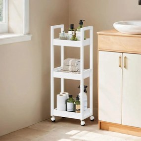 Carrinho casa de banho em bambu 20 x 30 x 80 cm branco