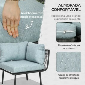 Conjunto de Jardim Lounge Picardi - Sofá e Mesa de Centro em Vime