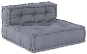 vidaXL Sofá Pouffe Modular Conversível para 4 Pessoas em Tecido Cinza