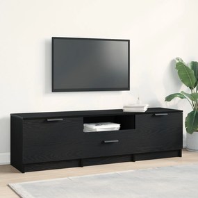 Armário de TV vidaXL - Carvalho Preto - 140x35x40 cm - Feito de Madeir