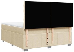 Cama com molas/colchão 200x200 cm tecido cor creme