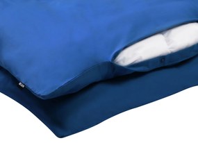 Conjunto de capas edredão em algodão acetinado azul escuro 155 x 220 cm HARMONRIDGE Beliani
