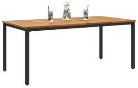Mesa de Jardim vidaXL 180x90x75 cm em Madeira de Acácia Sólida e Metal