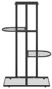 Suporte de vasos c/ 4 prateleiras 43x22x76 cm metal preto
