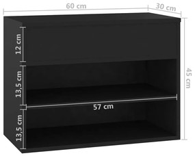 Banco sapateira 60x30x45 cm contraplacado preto