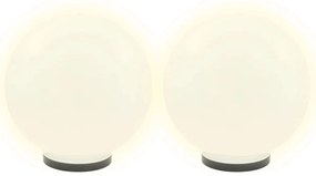 Candeeiro esférico LED 2 pcs 40 cm PMMA