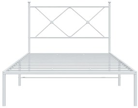 Estrutura de cama em metal com cabeceira 107x203 cm branco