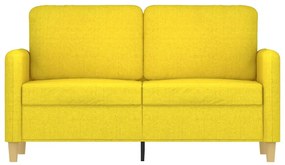 Sofá de 2 lugares 120 cm tecido amarelo-claro